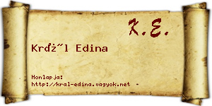 Král Edina névjegykártya